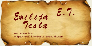Emilija Tesla vizit kartica